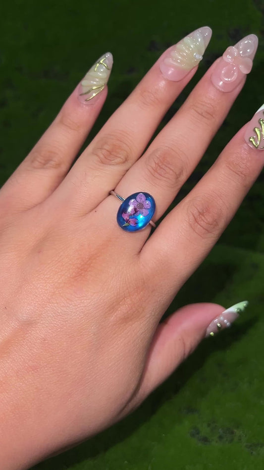 Ocean 2 Real Flower Ring