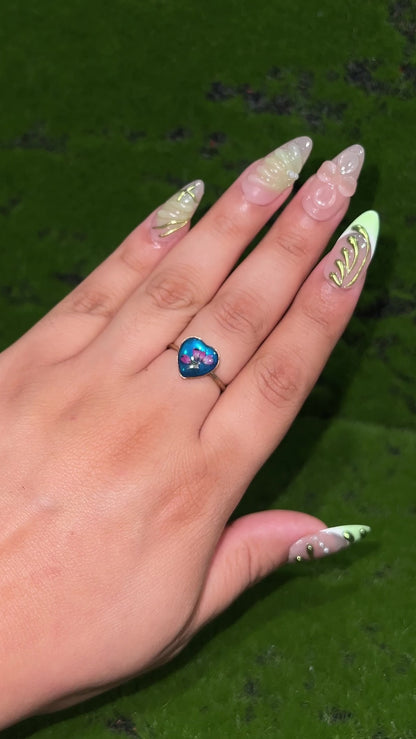 Feeling Blue Real Flower Ring