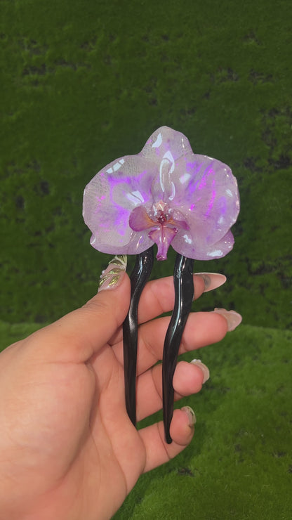Starry Night Real Orchid Hair Pin