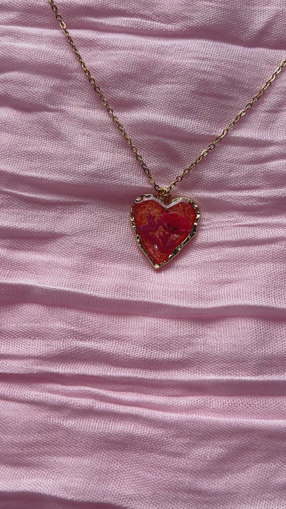 Strawberry Orange Juice Heart Necklace