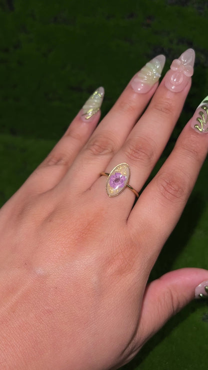 Flower Gold Real Flower Ring
