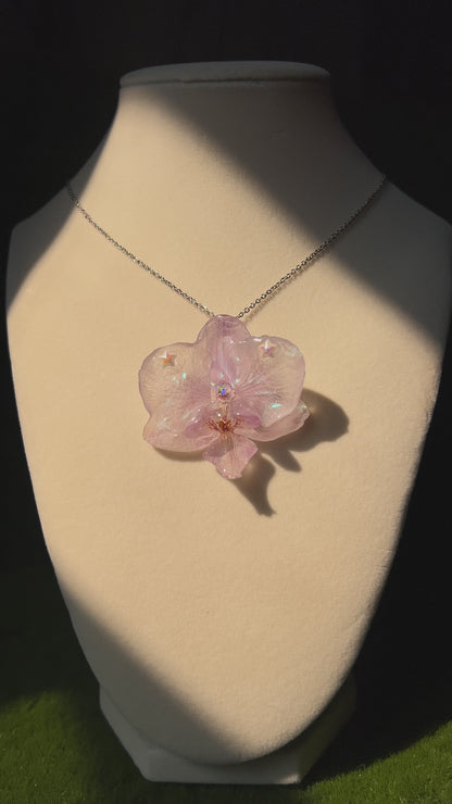 Starry Garden Real Orchid Necklace