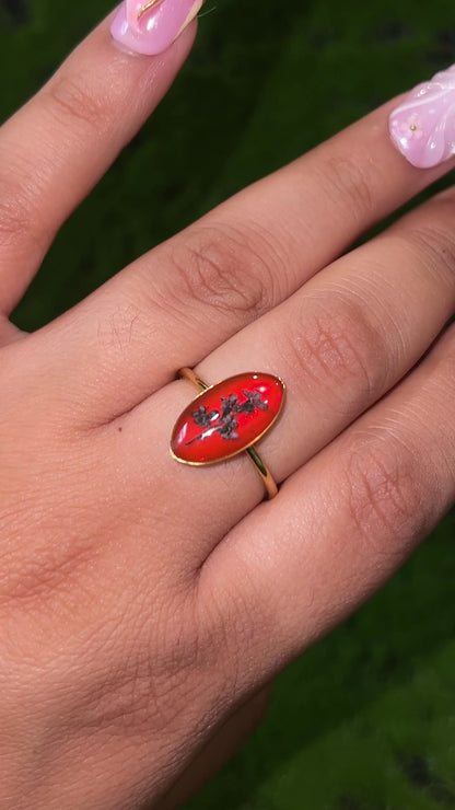 Goth Bouquet Real Flower Ring