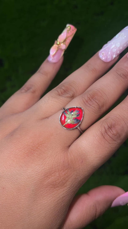 Grapevine Sunset Real Flower Ring