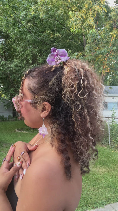 Amethyst Mine Real Orchid Hair Pin (Med)