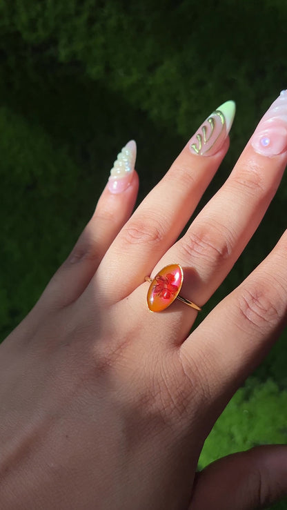 Tropical Paradise Marquise Flower Ring