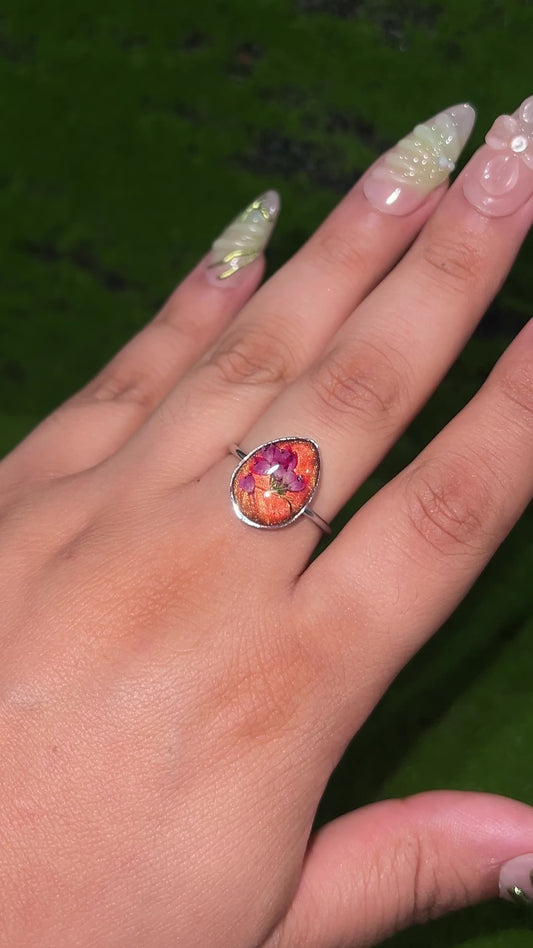 Bronze Flower Delight Real Flower Ring