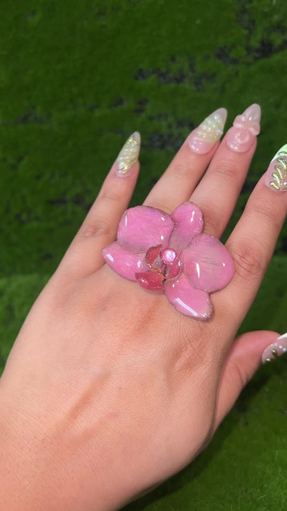 Pink Princess Real Orchid Ring