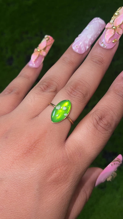Flowering Green Apple Real Flower Ring