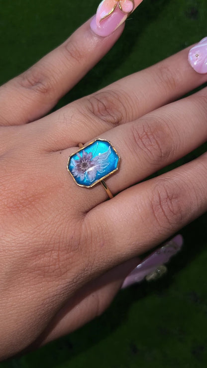Summer Sky Real Flower Ring