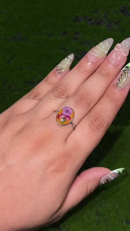 Fall Foliage Real Flower Ring