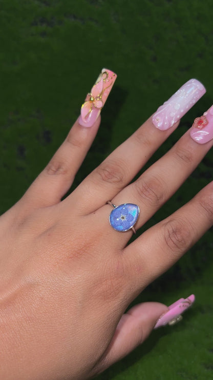 Missing You Real Flower Ring