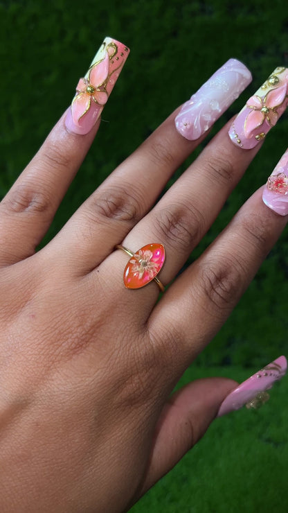 Sweet Blossom Real Flower Ring