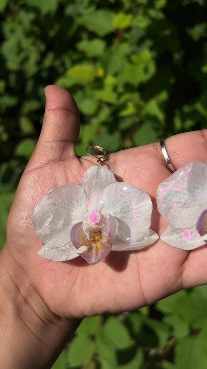 At the Altar Real Orchid Earrings