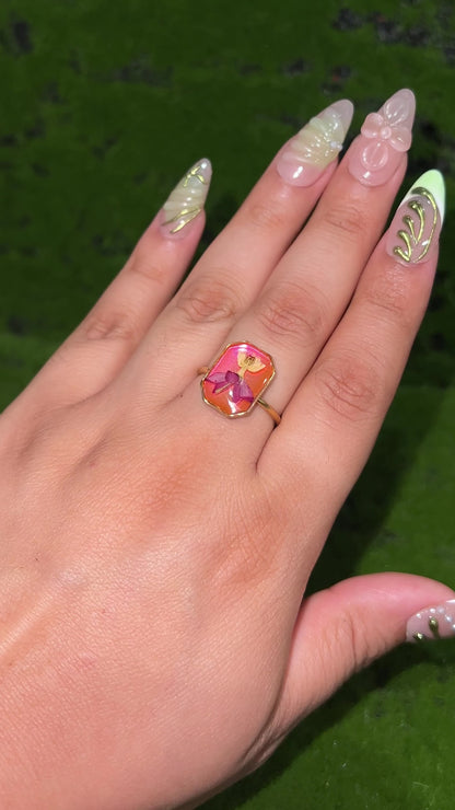Pink Ballerina Real Flower Ring