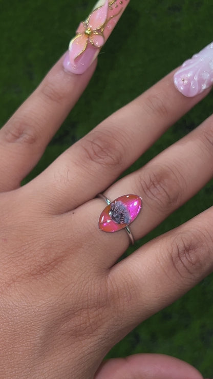 Cotton Candy Real Flower Ring