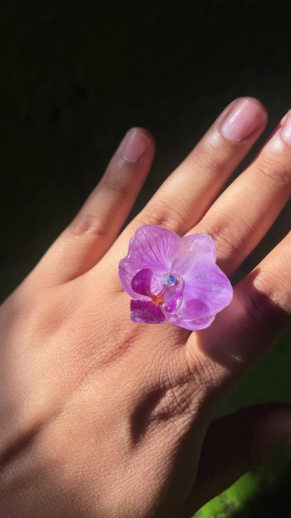Uva Bombon Real Orchid Ring