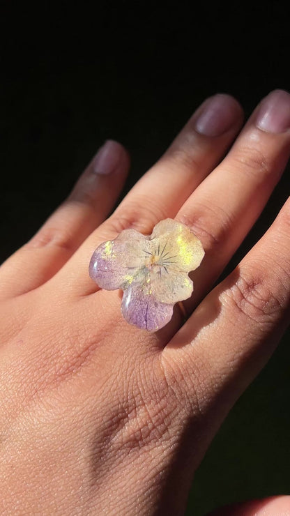 Golden Garden Real Flower Ring