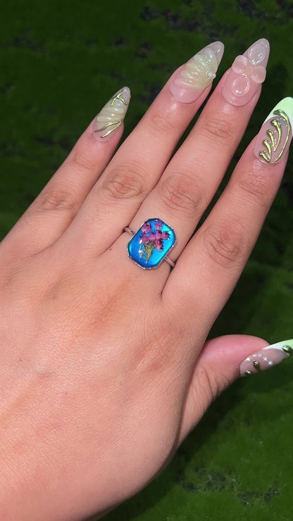 Mermaid Waters Real Flower Ring
