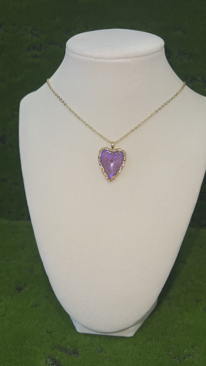 Flower Sorbet Real Flower Heart Necklace