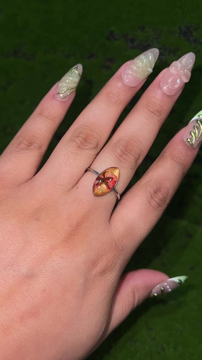 Fall Leaves Real Flower Ring