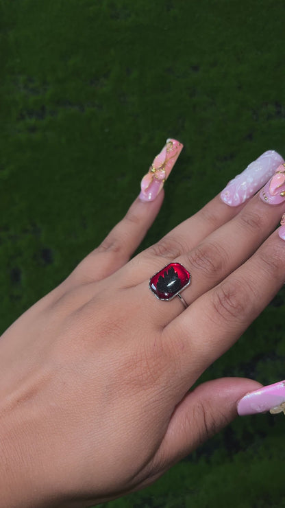 Dark Moonlight Real Leaf Ring