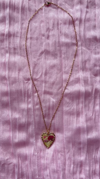 Strawberry Lemonade Heart Necklace