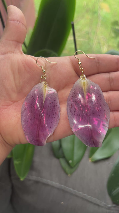 Delilyrious Real Lily Petal Earrings